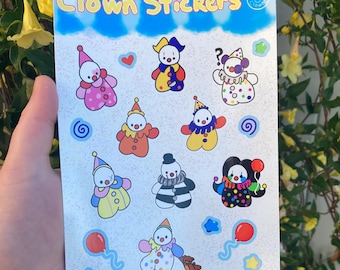Hoja de pegatinas de payaso