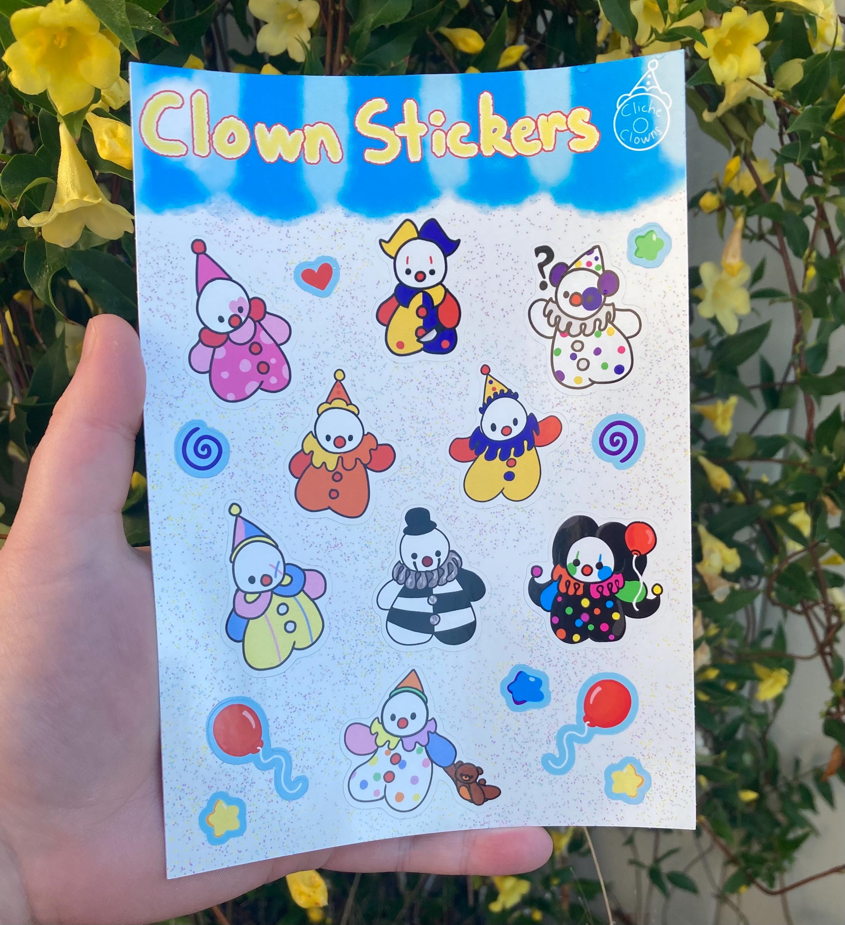 Clown Sticker Sheet - Etsy