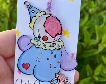 Plush Candy Clown Keychain - Etsy
