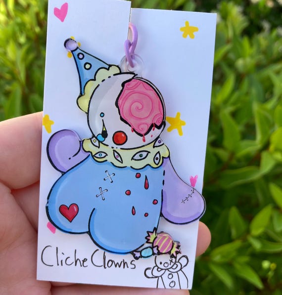 Plush Candy Clown Keychain - Etsy