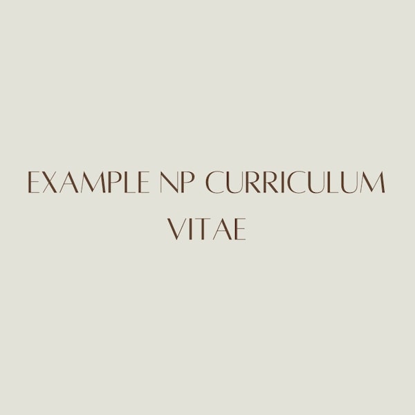 Simple NP CV, Nurse Practitioner CV, Easy cv for Nurse practitioners, curriculum vitae