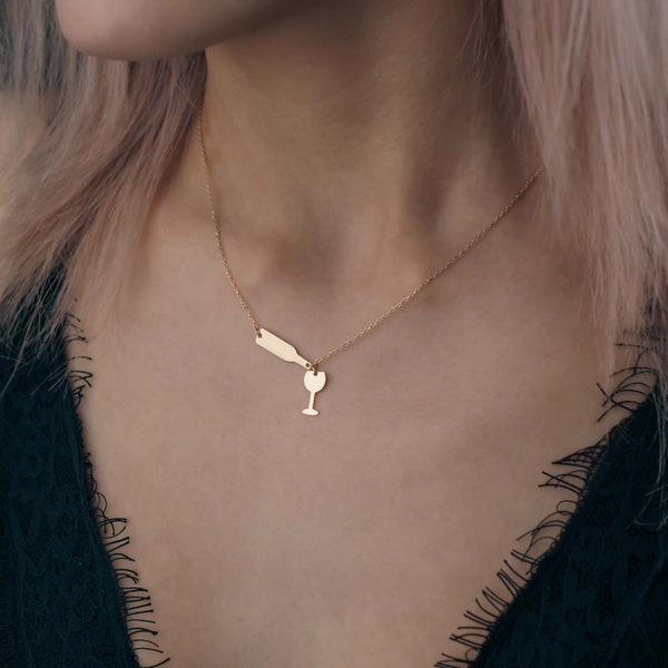 Wine Glass Necklace Etsy