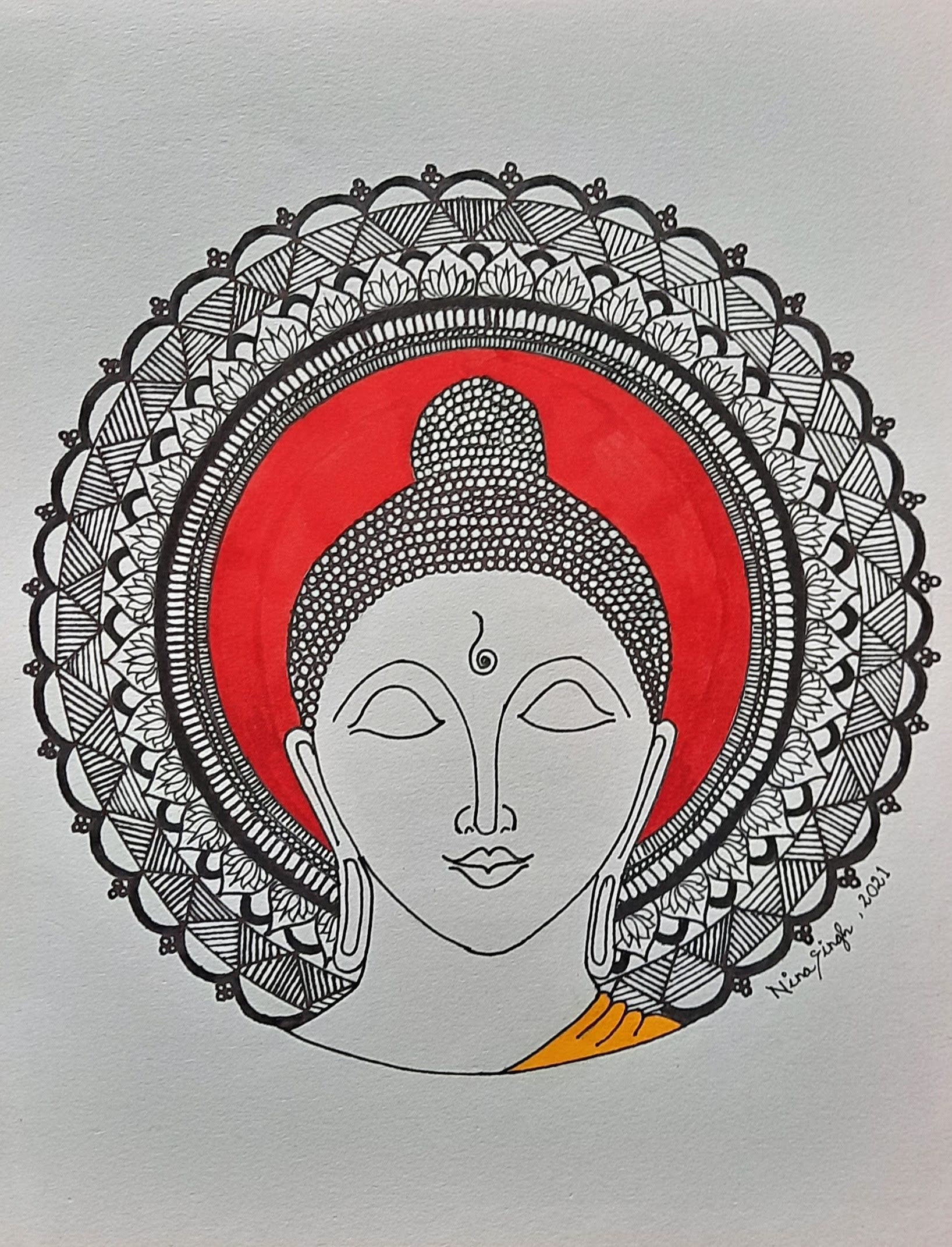 Buddha in lotus position. Religion of India. Symbol of Buddhism. Vector  doodle illustration. Sketch. 22974443 Vector Art at Vecteezy