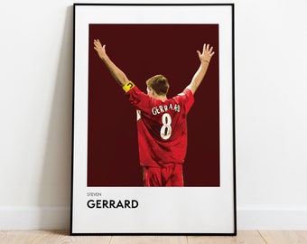 スティーブン・ジェラードのサイン入りリバプールサッカー写真 - Etsy 日本
