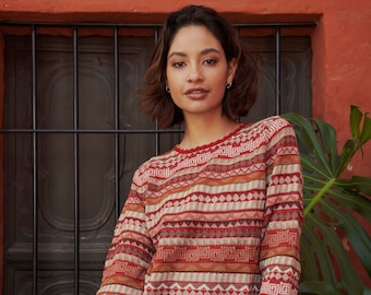 Alpaca Pullover, Women's Pullover, Crew Neck Pullover, Lightweight Pullover, Long-lasting textile, Peru pullover