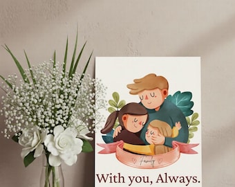 With You, Always Digital Card, Romantic Loving Card for Couples, Gift for Him and Her, Instant Download