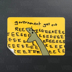 Regierung Get Out Reeeee Don't Tread On Me Snake DTOM Gadsden Lustige Parodie Moral Aufkleber, Aufklebersammlung von Lumola Studio