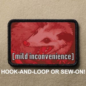 Mild Inconvenience Screaming Possum Opossum Rage Meme Funny Novelty Morale Patch - Hook And Loop or Sew On - PATCHRIOT Collection