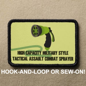 High Capacity Military Style Tactical Assault Combat Sprayer Funny Novelty Morale Patch - Hook And Loop or Sew On - PATCHRIOT Collection