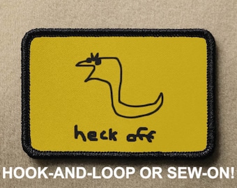 Heck Off Don't Tread On Me Snake DTOM Gadsden Funny Parody Hook And Loop Morale Patch PATCHRIOT Collection by Lumola Studio