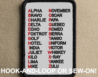 NATO Phonetic Alphabet Cheat Sheet Police Military Meme Funny Novelty Morale Patch - Hook And Loop or Sew On - PATCHRIOT Collection