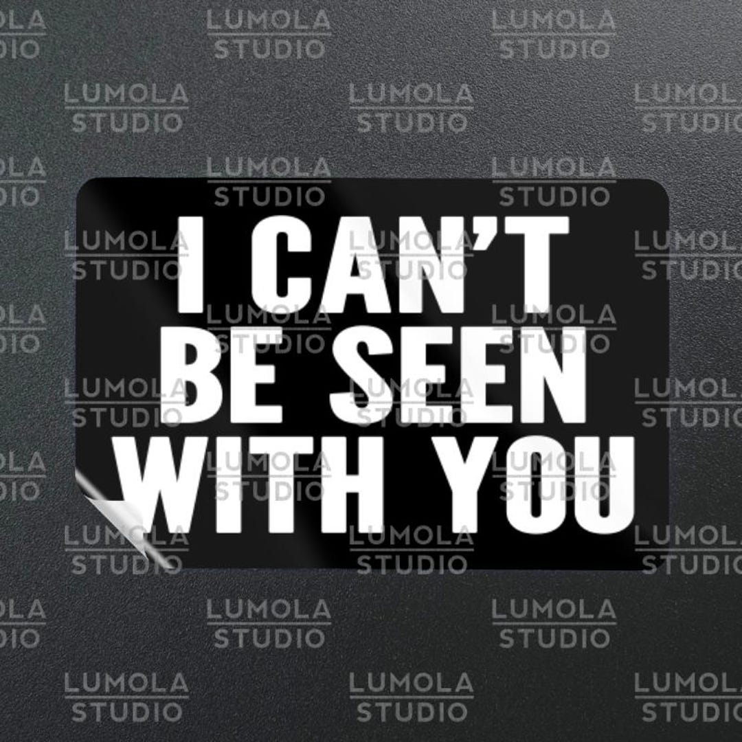 I Cant Be Seen With You Meme Funny Parody Novelty Morale Sticker ...