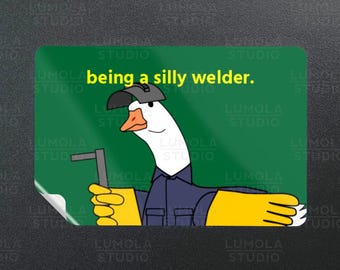Soldador TIG/MIG Stick - Serie de trabajos tontos - Meme divertido de moral táctica - Colección de pegatinas de LUMOLA STUDIO