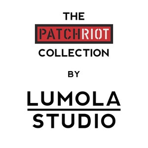 May include: The Patchriot Collection by Lumola Studio, a black and white logo with red text.