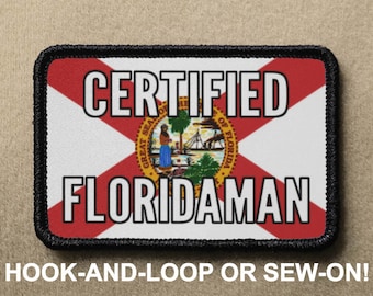 Zertifizierter Floridaman Florida Flagge USA Amerika Murica Lustiger Neuheit Moral Patch - Haken und Schlaufe oder aufnähen - PATCHRIOT Kollektion