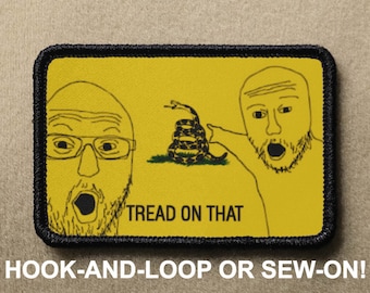 Tread On Dont Tread On Me Pointing Wojak Meme DTOM Gadsden Funny Parody Hook And Loop Morale Patch PATCHRIOT Collection by Lumola Studio