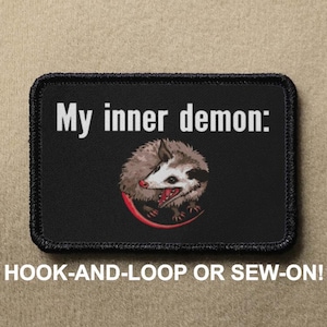 My Inner Demon Screaming Possum Opossum Meme Novelty Morale Patch - Hook And Loop or Sew On - PATCHRIOT Collection