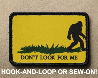 Sasquatch Bigfoot Cryptid Don't Tread On Me Snake DTOM Gadsden Funny Parody Hook And Loop Morale Patch PATCHRIOT Collection by Lumola Studio