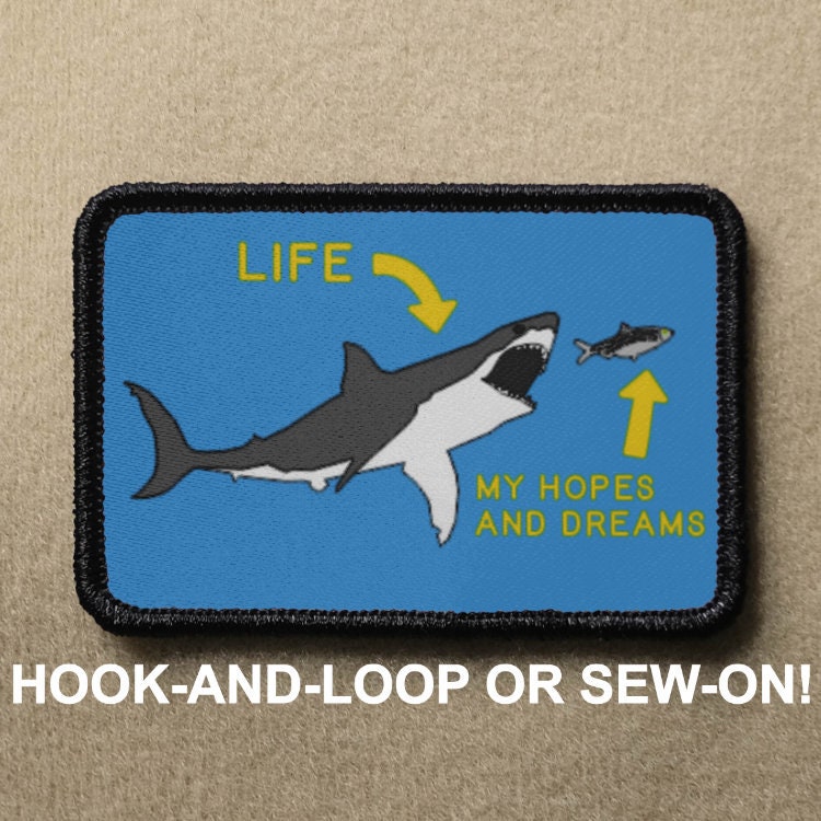 3.4'' Great White Shark Embroidered Iron-On Patch - Detailed Applique For Jackets, Bags, Hats - View #3