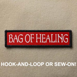 Bag Of Healing #1 Tabletop Gaming Role Playing RPG Funny Meme Novelty Morale Patch 1x4 - Hook And Loop or Sew On - PATCHRIOT Collection