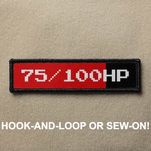 Hälsobar Hit Points HP Retro Videospel Rolig Novelty Moral Patch - Kardborreband eller Sy På - PATCHRIOT Kollektion