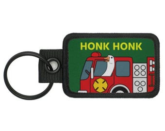Honk Honk Firetruck Firefighter Silly Goose Meme Funny Novelty Morale Keychain