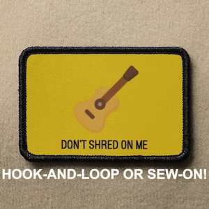 Don&#39;t Shred On Me Don&#39;t Tread On Me Guitar DTOM Gadsden Funny Parody Hook And Loop Morale Patch PATCHRIOT Collection by Lumola Studio