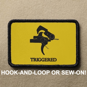 TRIGGERED Don&#39;t Tread On Me Snake DTOM Gadsden Funny Parody Hook And Loop Morale Patch PATCHRIOT Collection by Lumola Studio