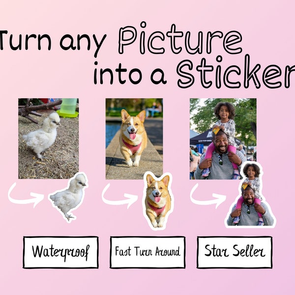 Custom Stickers, Personalized Sticker, Custom Vinyl Stickers, Your Pictures as Stickers, Waterproof,  Individual Sticker, Laptop Sticker