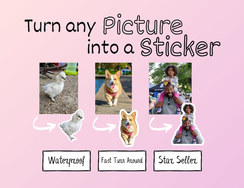 Custom Stickers, Personalized Stickers, Custom Vinyl Stickers, Your Pictures as Stickers, Waterproof, Individual Stickers, Laptop Stickers image 1