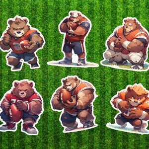 Strong football animal sticker pack | Illustrated Sports Animal stickers for Football Lovers