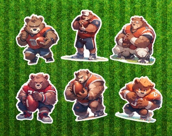 Pack d’autocollants d’animaux de football forts | Autocollants illustrés d’animaux de sport pour les amateurs de football