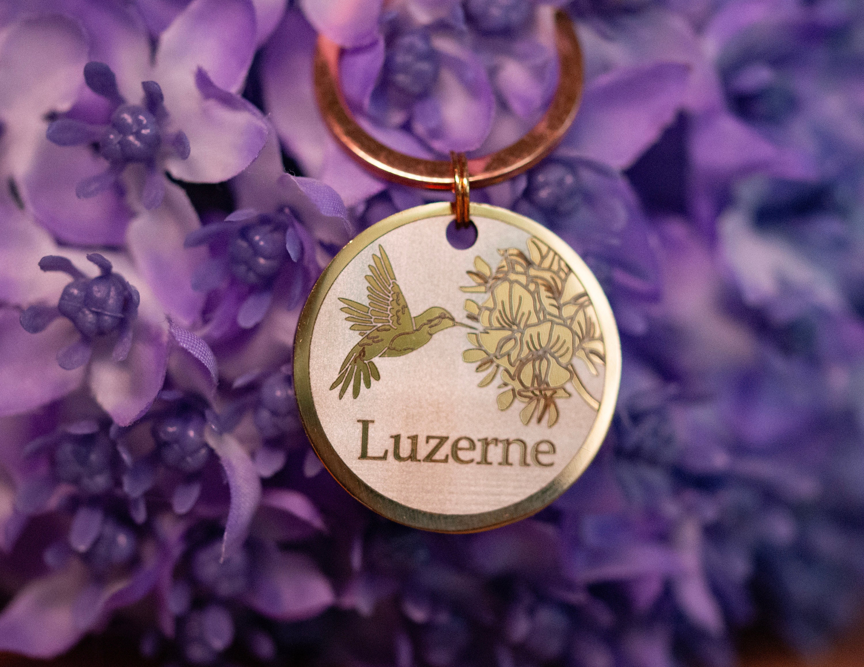 Elegant Personalized Pet ID Tag: Custom Engraved, 4 Colors, Durable Dog Name & Address Identification
