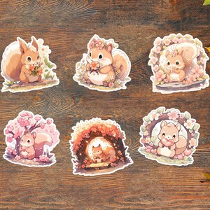 Cute Squirrel Sticker Set: Embrace Autumn's Whimsy | 6 Adorable Designs | Perfect for Fall Vibes! | Perfect for Journals, Decor & Gifts.