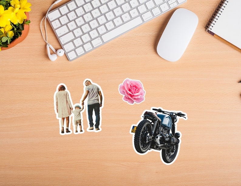 Gepersonaliseerde stickers, gepersonaliseerde stickers, aangepaste vinylstickers, uw foto's als stickers, waterdicht, individuele stickers, laptopstickers afbeelding 9