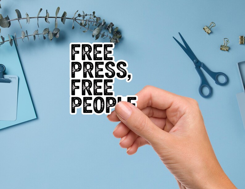 Free Press Free People Vinyl Sticker, Press Freedom First Amendment Decal, Waterproof Journalism Sticker for Laptop Car Bumper Water Bottle image 13