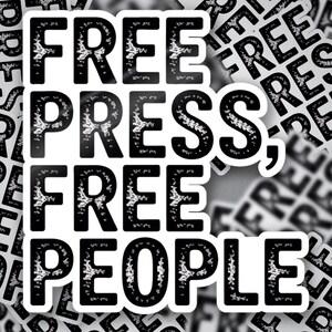 Free Press Free People Vinyl Sticker, Press Freedom First Amendment Decal, Waterproof Journalism Sticker for Laptop Car Bumper Water Bottle image 3