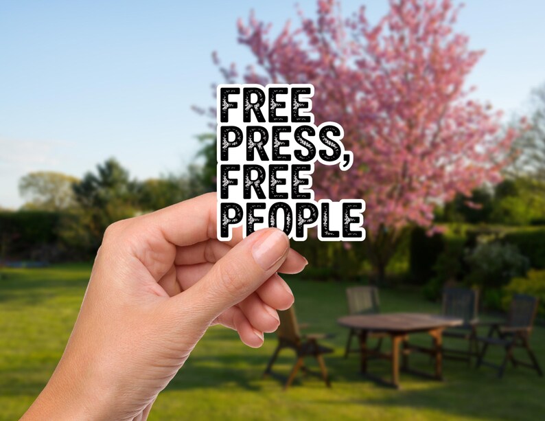 Free Press Free People Vinyl Sticker, Press Freedom First Amendment Decal, Waterproof Journalism Sticker for Laptop Car Bumper Water Bottle image 12