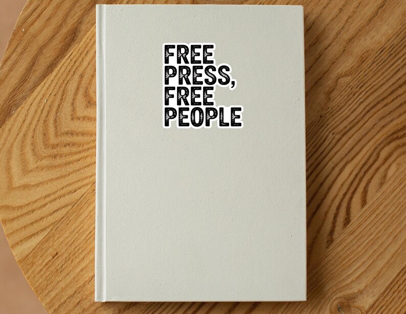 Free Press Free People Vinyl Sticker, Press Freedom First Amendment Decal, Waterproof Journalism Sticker for Laptop Car Bumper Water Bottle image 6