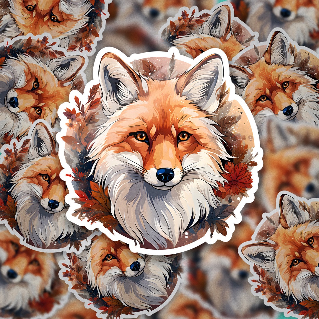 Cute Watercolor Fox Sticker | #124 - Etsy