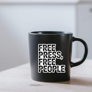 Free Press Free People Vinyl Sticker, Press Freedom First Amendment Decal, Waterproof Journalism Sticker for Laptop Car Bumper Water Bottle image 10