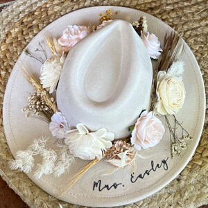 Floral Boho Bridal Hat image 1