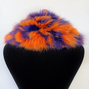 Luxury Detachable Orange Purple Fox Fur Collar For Winter Coat, Luxury Real Fur Multicolor Fox Fur Collar For Womens Mens Winter Coat Jacket zdjęcie 5