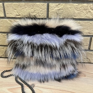Luxus Crossbody Frauen Pelztasche , Winter Crossbody Schulter Tasche, Fuchs Pelz Handtasche, Fuchs Pelz Luxus Crossbody Tasche, Fuchs Fell Schultertasche,