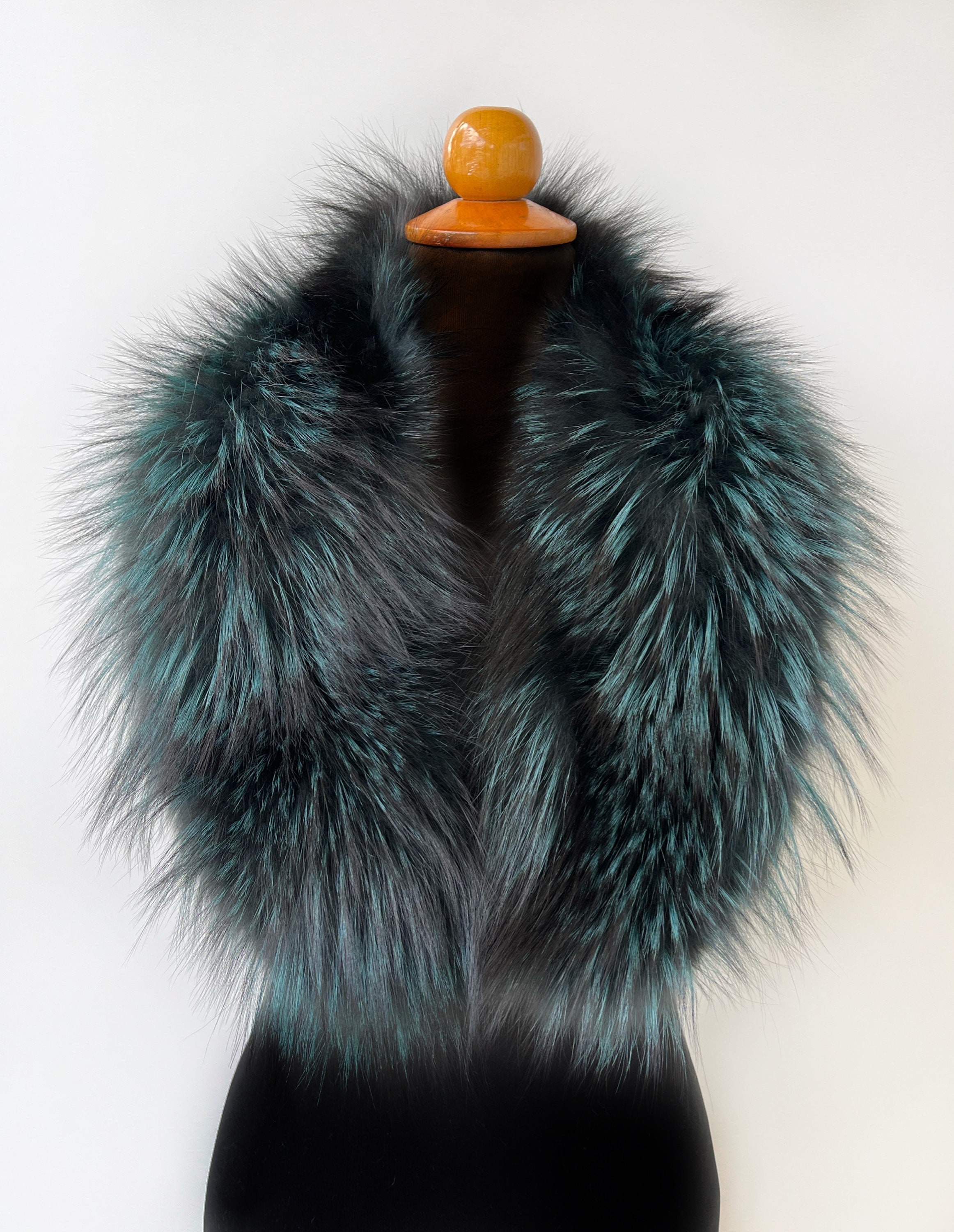 MAGIMODAC Faux Fur Collar Detachable Hood Trim Replacement Neck Warmer Scarf Shawl Wrap for Winter Coat Jacket