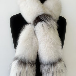 Real Fur Boa White Scarf Wraparound new usa made genuine authentic tibet -  rrfurs