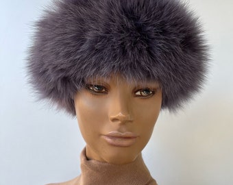 Handmade Purple Black Colour Soft Rex Rabbit Fur Headband  display picture 3