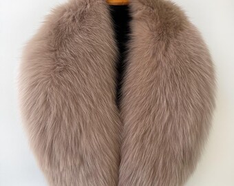 Col Détachable En Fourrure Véritable Brun - Accessoire Vintage - Occasion En Très Bon état