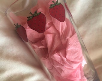 Nana Anime Strawberry Glass Cup, Gift for Anime Fans