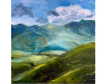 Green Hills Painting ORIGINAL Vermont Art Mountain Valley Oil